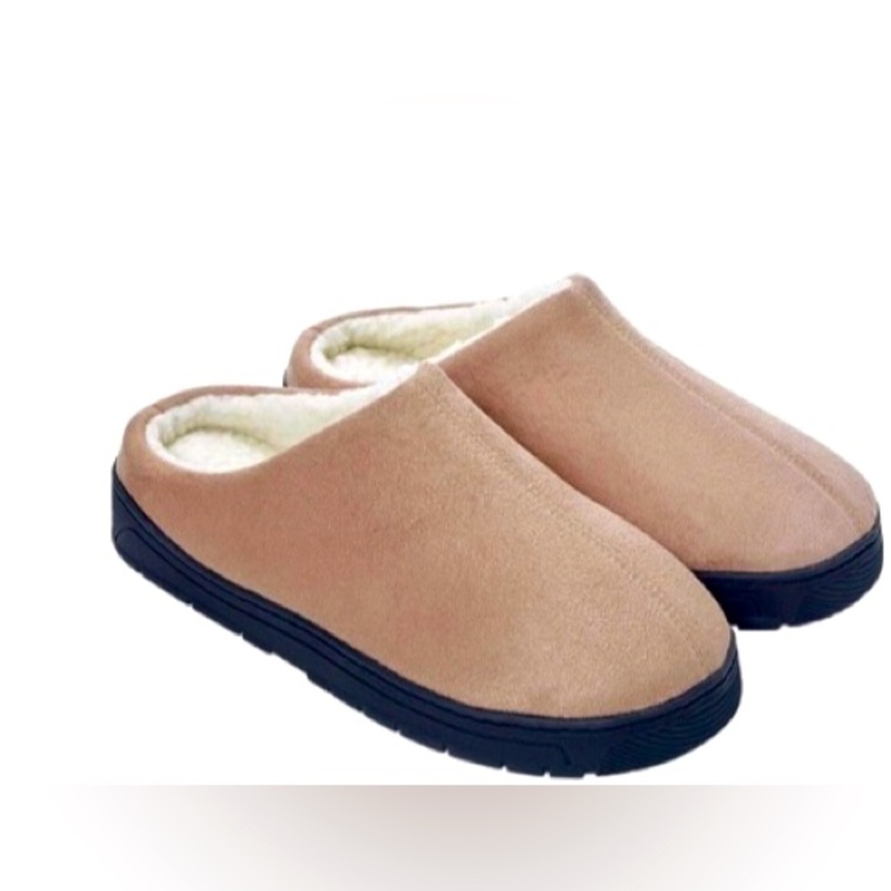 Tan Unisex Non-Slip Comfort-Lined Slippers